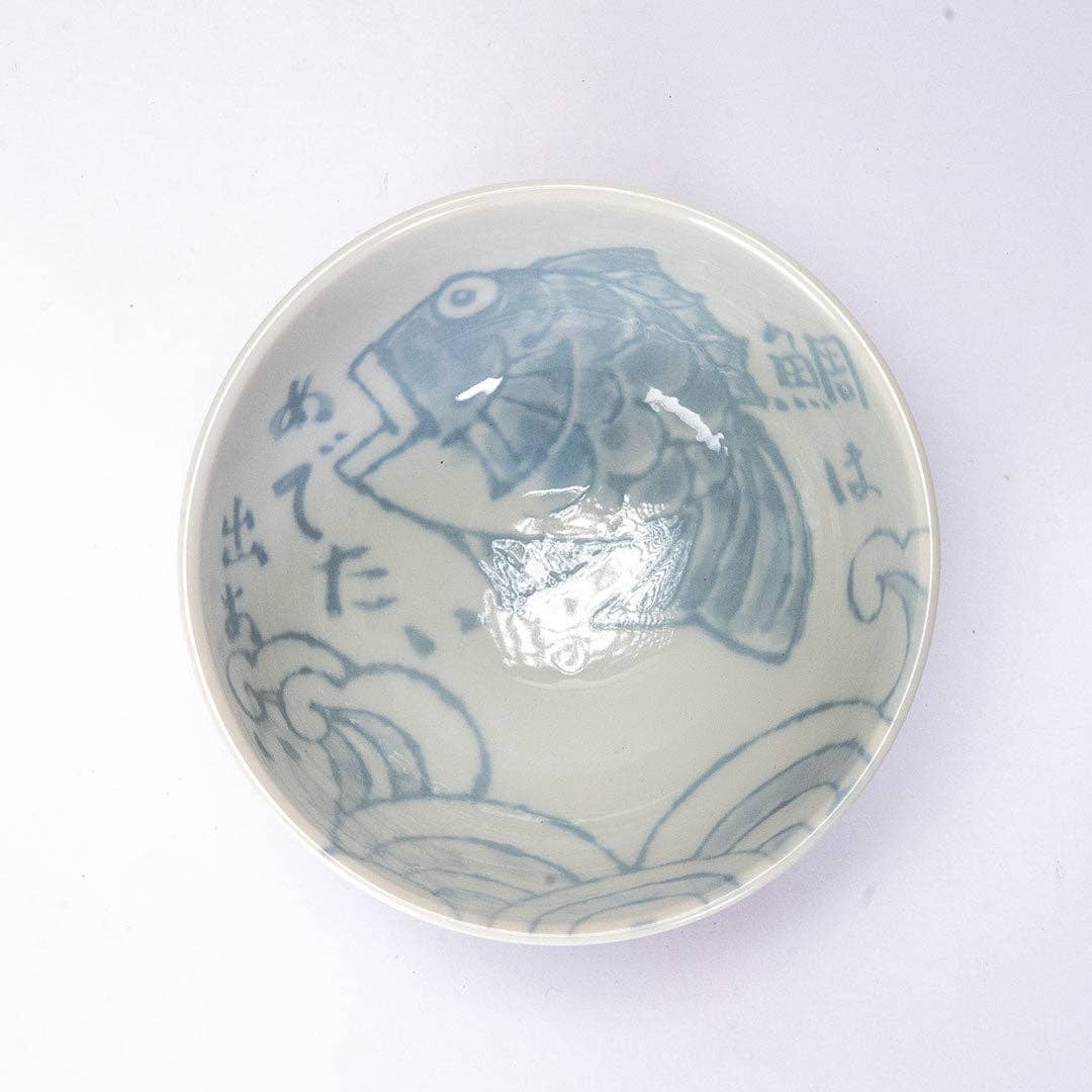 10OZ 4.5"DIA X 2.5"H PORCELAIN RICE BOWL TAI SEA BREAM JP (5/90)