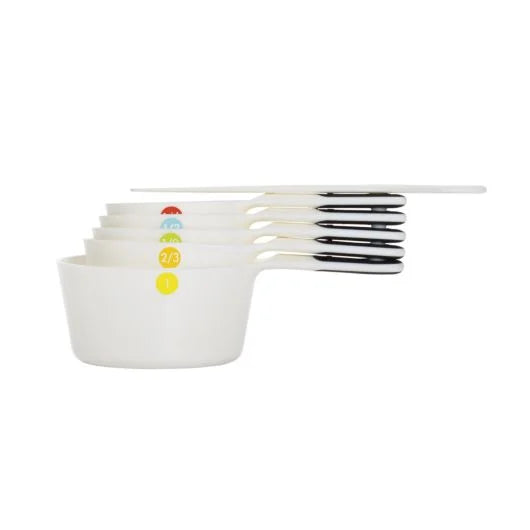 PLASTIC MEASURING CUPS SNAPS WHT 6 PC