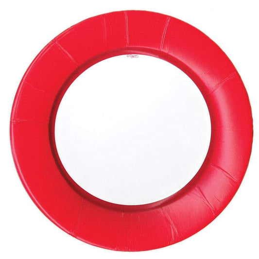 DINNER PAPER PLATE LINEN RED