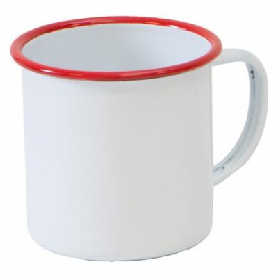 MUG WHT WITH RED TRIM
