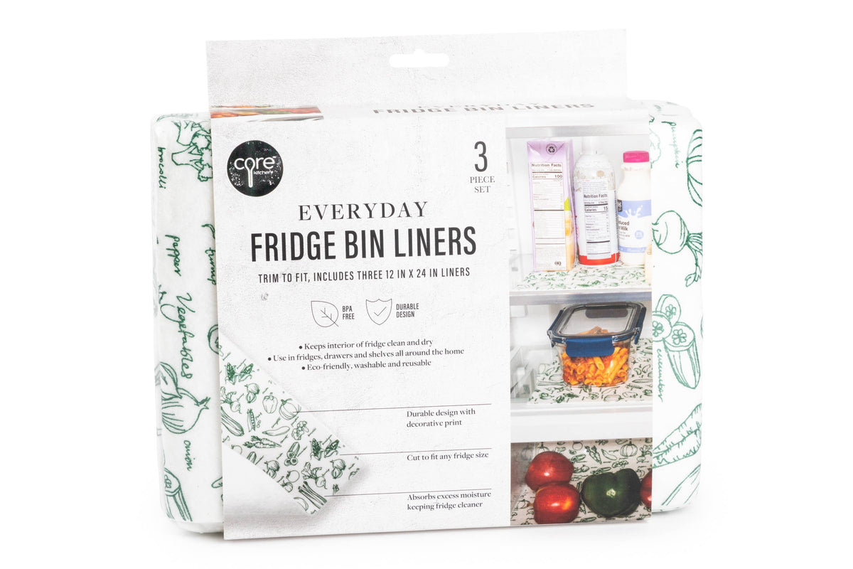 Set of 3 Fridge Bin Liners - Veggies