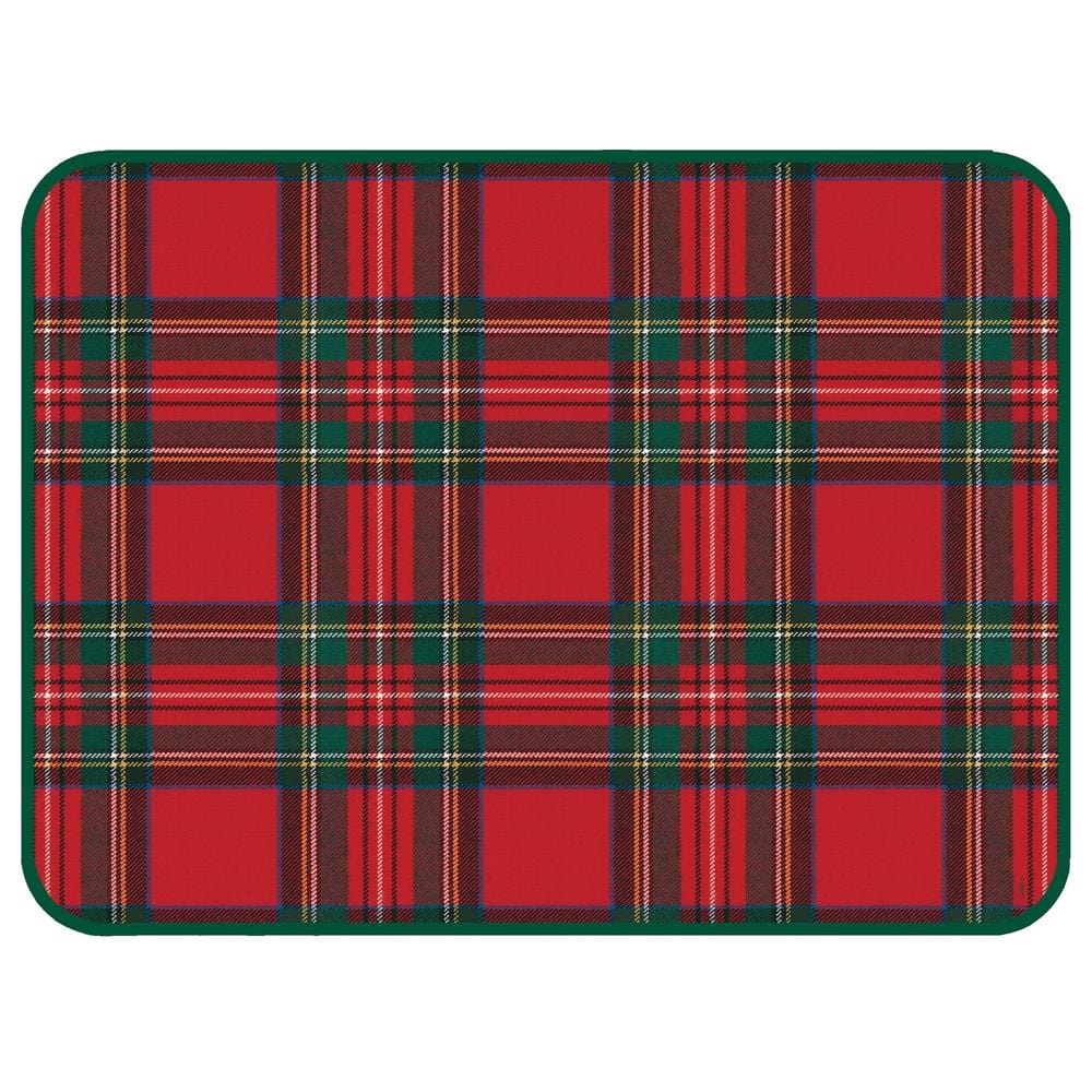 PAPER PLACEMATS RECT 12" ROYAL PLAID