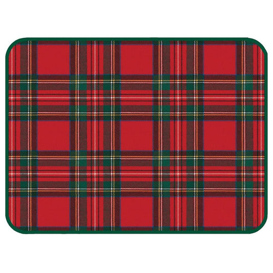 PAPER PLACEMATS RECT 12" ROYAL PLAID