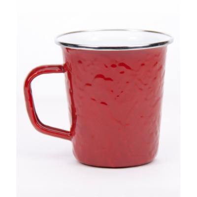 MUG LATTE ENAMEL 16 OZ RED
