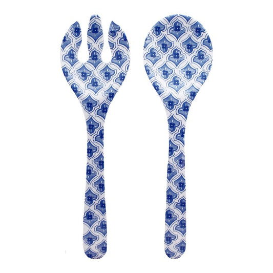 SALAD SERVING SET MOROCCAN BLUE