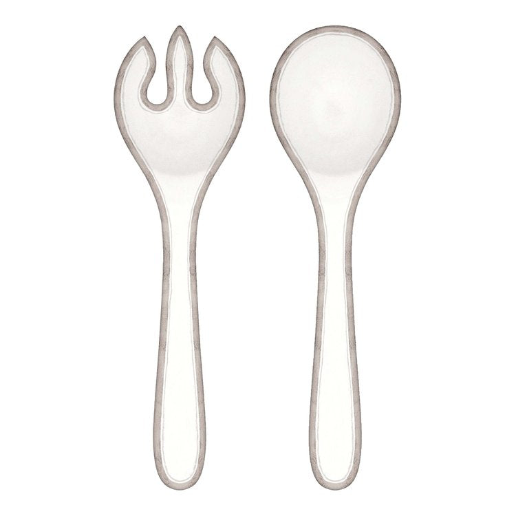 SALAD SERVING SET WHITE