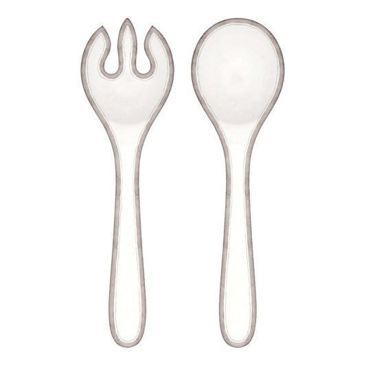 SALAD SERVING SET WHITE