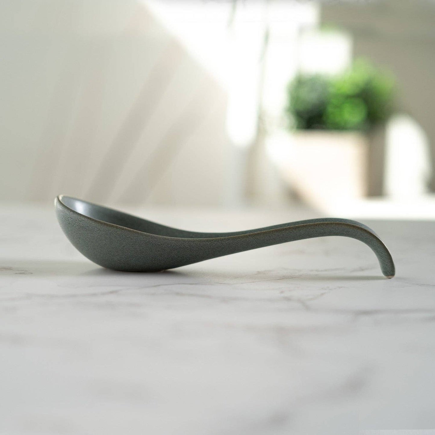 PORCELAIN SOUP SPOON GREEN