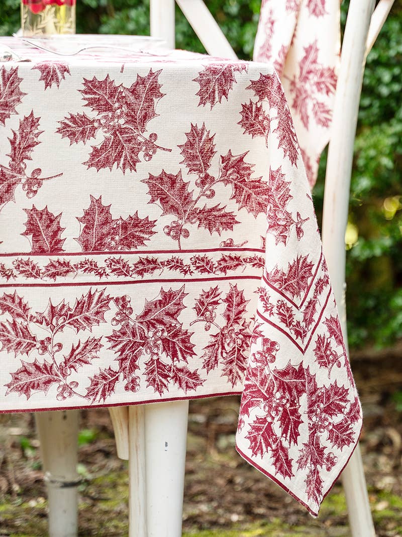 Holly Toile Tablecloth - Red: 60x90