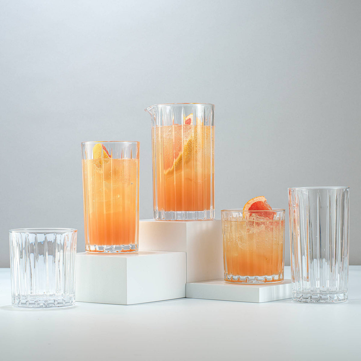 Ribbed Cocktail Mixing Glass Pitcher 20 oz