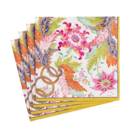 COCKTAIL NAPKINS TOBACCO LEAF IVORY