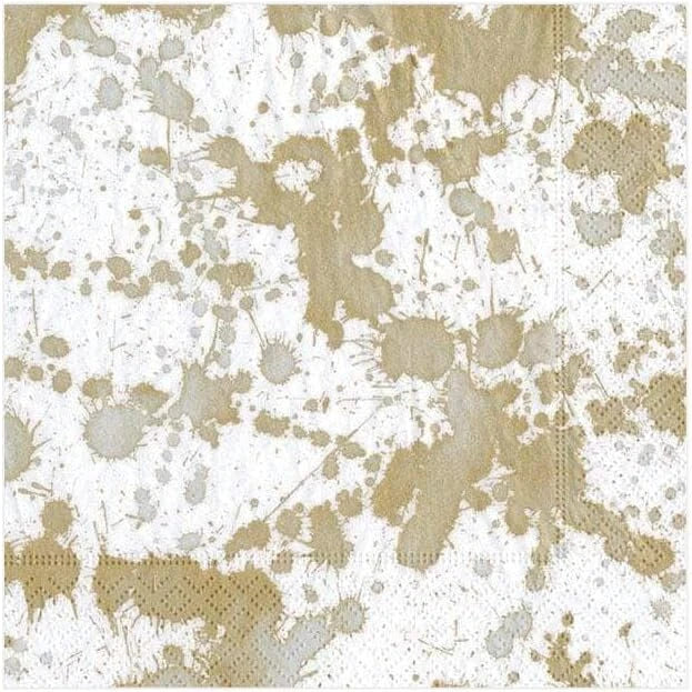 SPLATTERWARE GOLD NAPKIN COCKTAIL