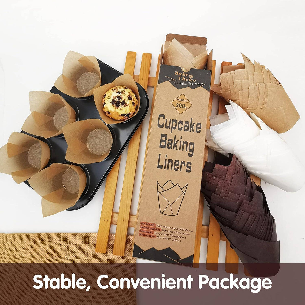 TULIP CUPCAKE LINERS FOR BAKING CUPS UNBLEACHED EUROPEAN PARCHMENT PAPER