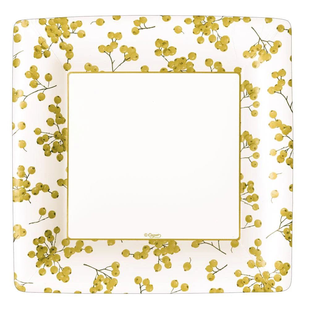 DINNER PAPER PLATE BERRY GATHERING IVORY/GOLD 8CT