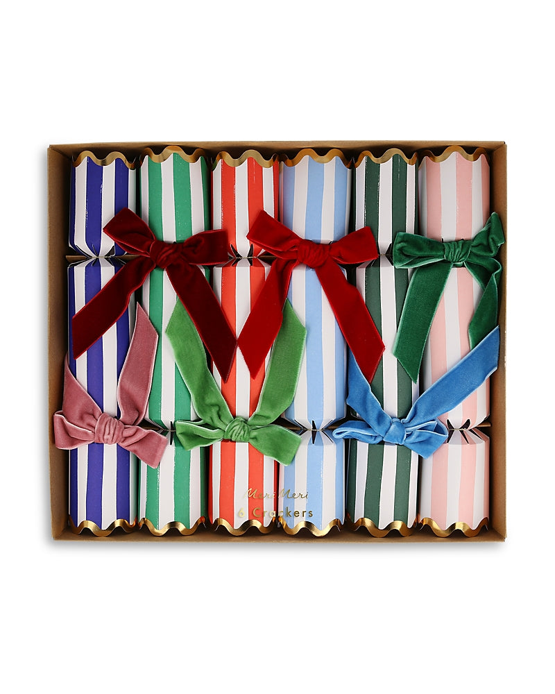 STRIPED VELVET BOW CRACKERS