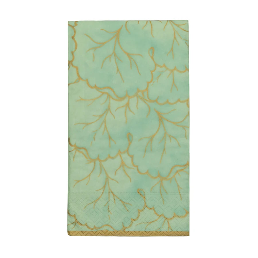 GILDED MAJOLICA CELADON GUEST TOWEL
