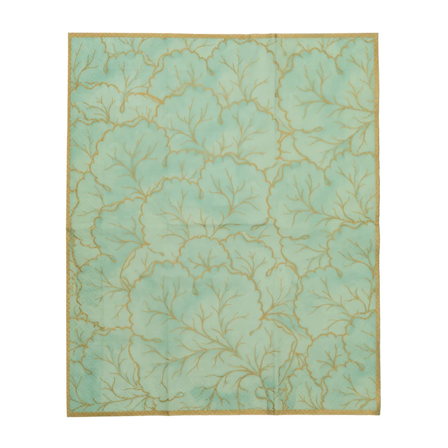 GILDED MAJOLICA CELADON GUEST TOWEL