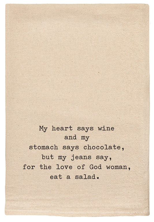 EAT A SALAD FUNNY NATURAL TOWEL