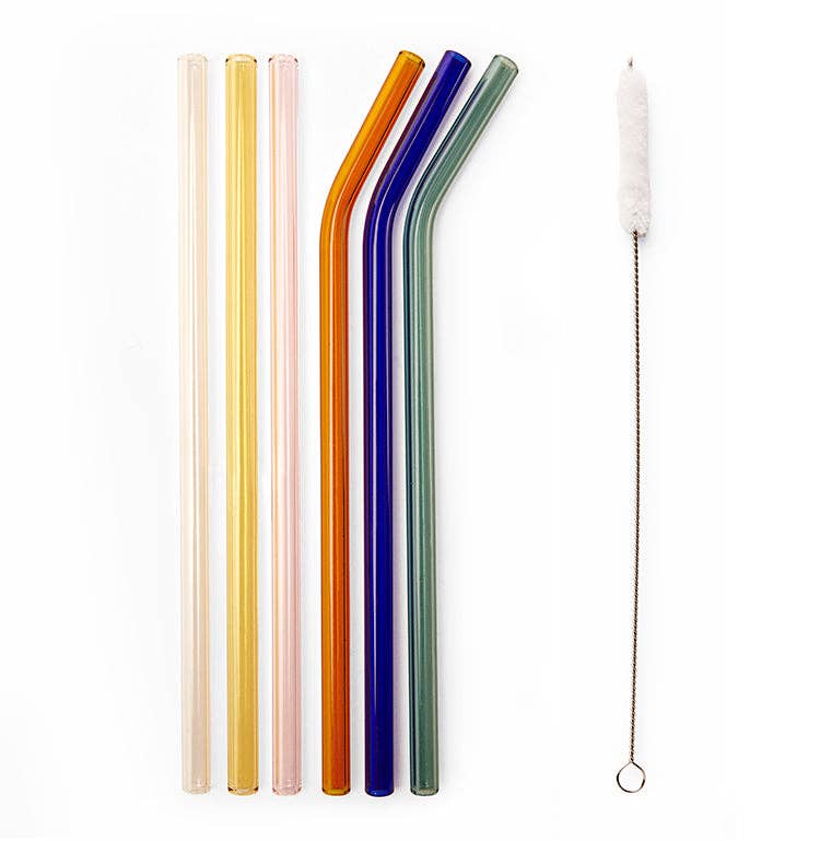 COLORFUL REUSABLE GLASS STRAWS