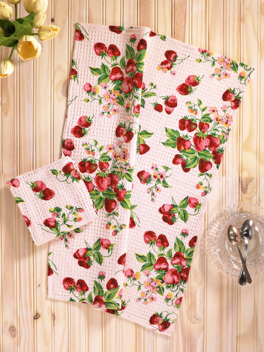 APRIL CORNELL TEA TOWEL STRAWBERRY BASKET