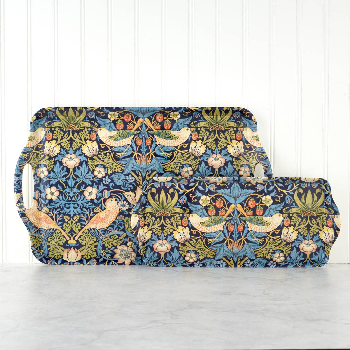 Strawberry Thief Blue by Morris & Co Melamine Sandwich Tray: Strawberry Thief Blue