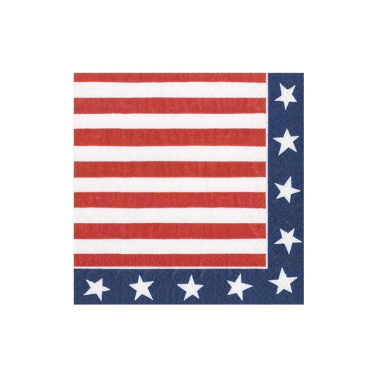 COCKTAIL NAPKIN RED WHITE BLUE