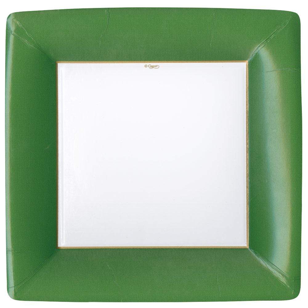 DINNER PAPER PLATE GROSGRAIN BRD HUNTER GREEN