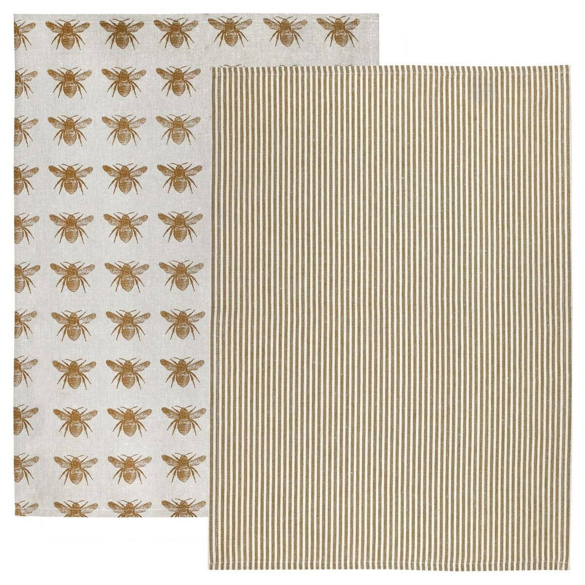 BEE TEA TOWELS SET/2