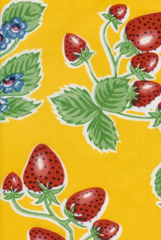 TABLECLOTH YELLOW/STRAWBERRY 48 X 84