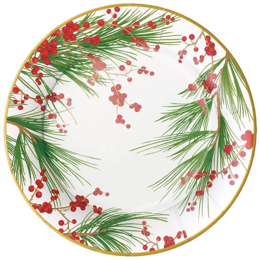 DINNER PAPER PLATE BERRIES AND PINE