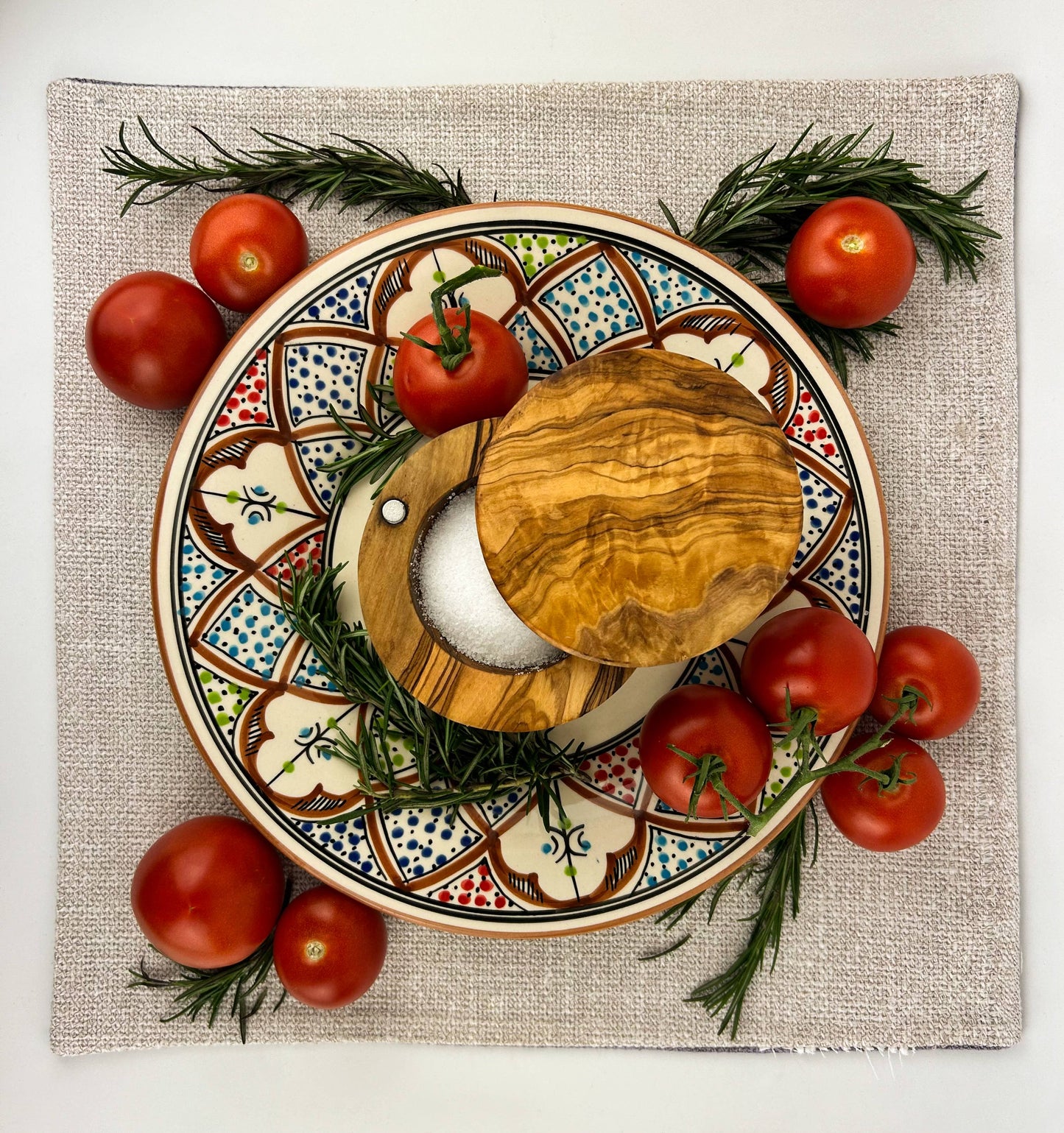 OLIVE WOOD SALT CELLAR