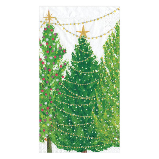 GUEST TOWEL CHRISTMAS TREES W/LIGHTS