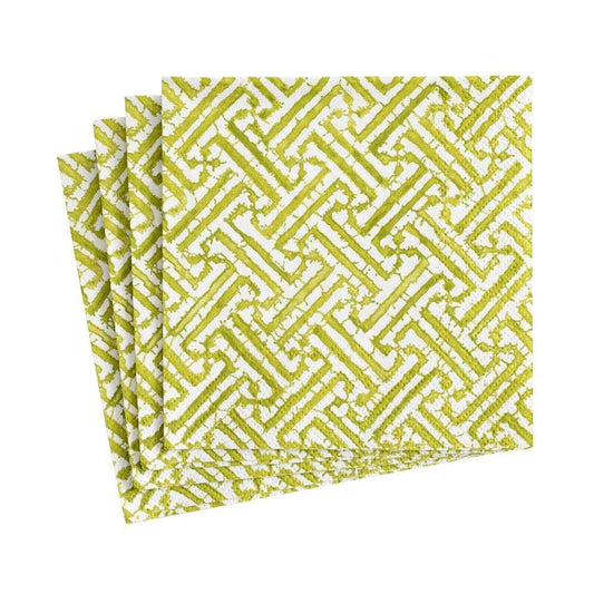 COCKTAIL NAPKIN FRETWORK MOSS GREEN