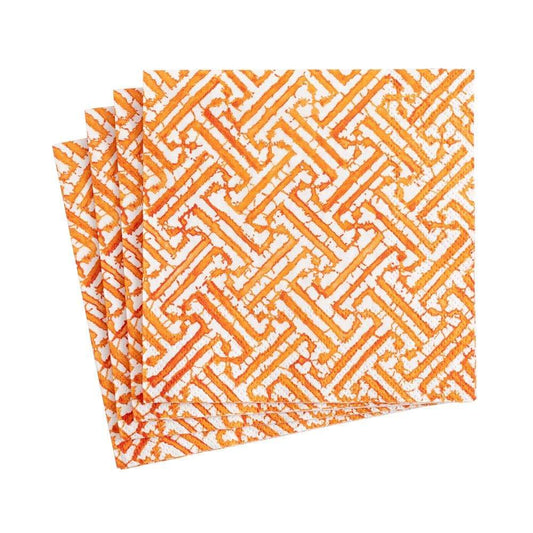 COCKTAIL NAPKINS FRETWORK ORANGE