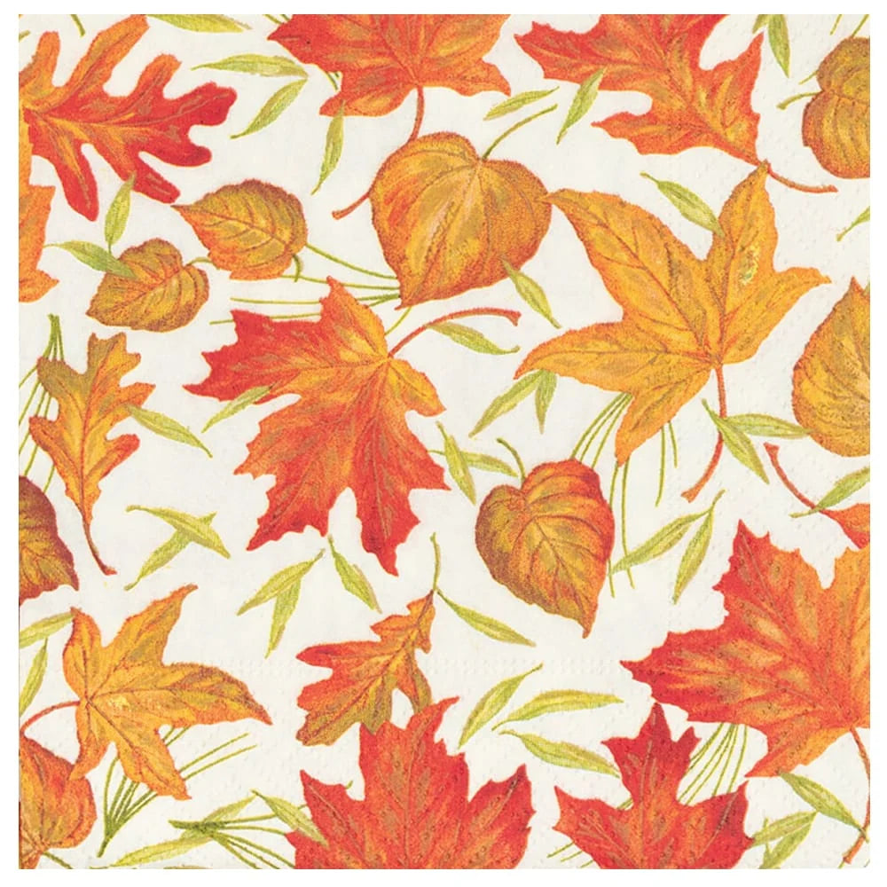WOODLAND LEAVES IVORY DINNER NAPKIN
