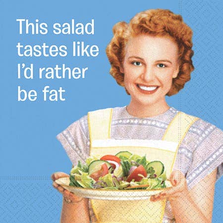 I'D RATHER BE FAT BEVERAGE NAPKIN