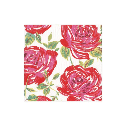 COCKTAIL NAPKIN BELLA ROSA RED