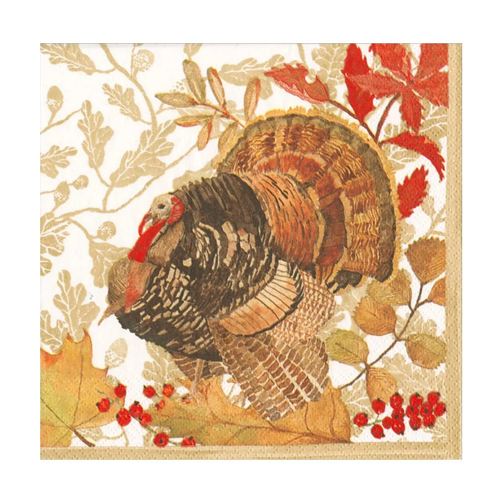 LUNCHEON NAPKIN WOODLAND TURKEY