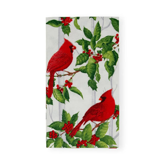GUEST TOWEL HOLLY & SONGBIRDS WHT