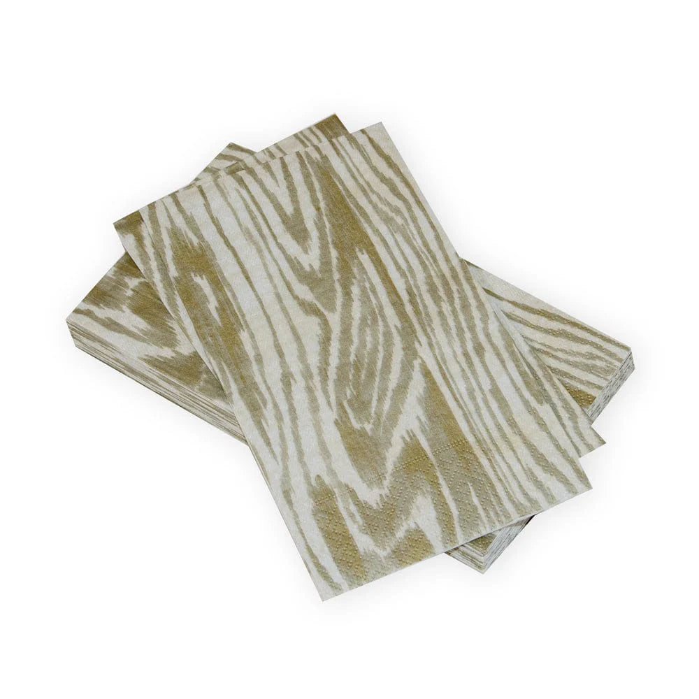 GUEST TOWEL WOODGRAIN SIL/GLD