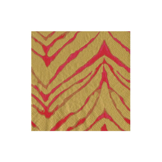 COCKTAIL NAPKIN GO WILD FUCHSIA/GLD