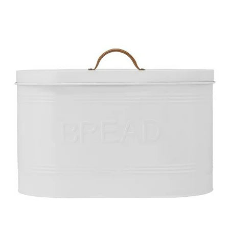 METAL BREAD STORAGE TIN WHT