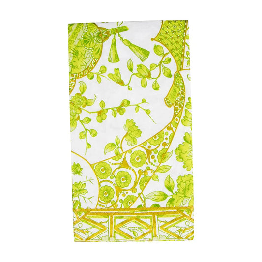 GUEST NAPKINS GILDED PORCELAIN CHARTREUSE