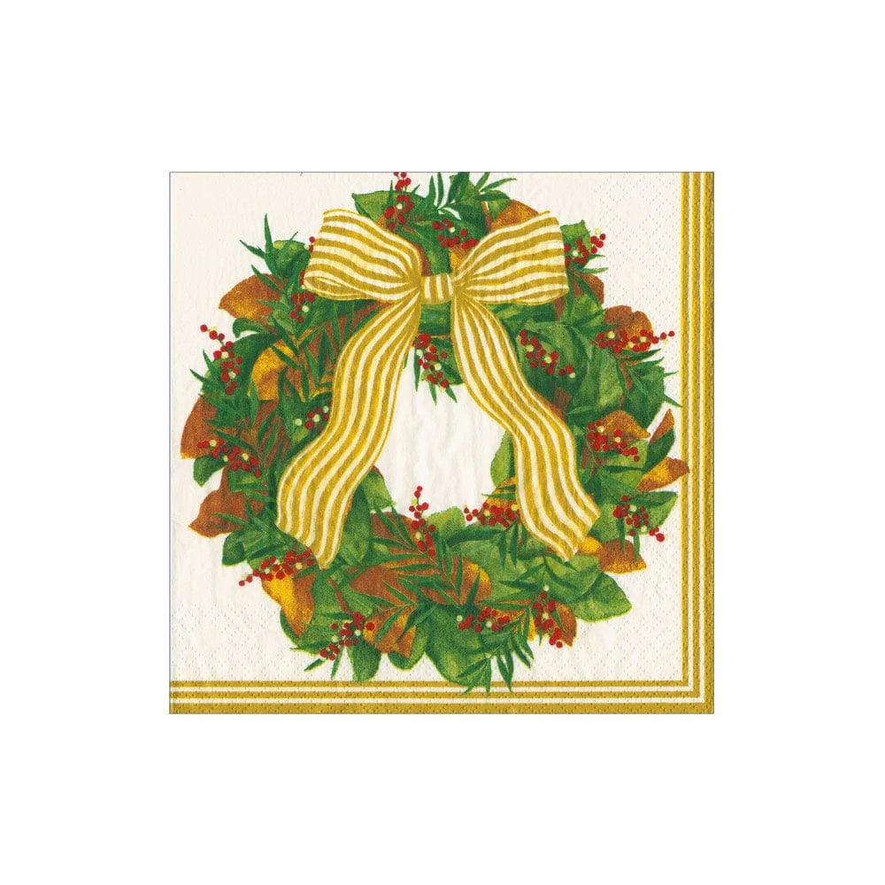 MAGNOLIA WREATH COCKTAIL NAPKINS