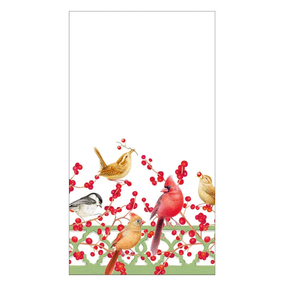 WINTER BIRDS AND BERRIES GUEST TOWELS