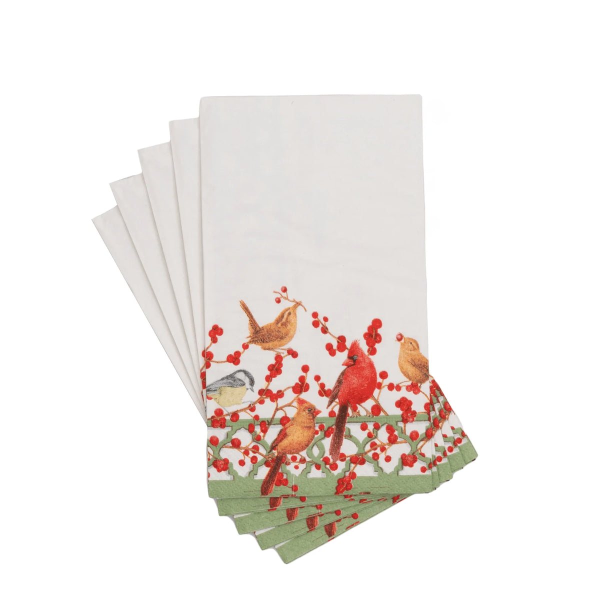 WINTER BIRDS AND BERRIES GUEST TOWELS