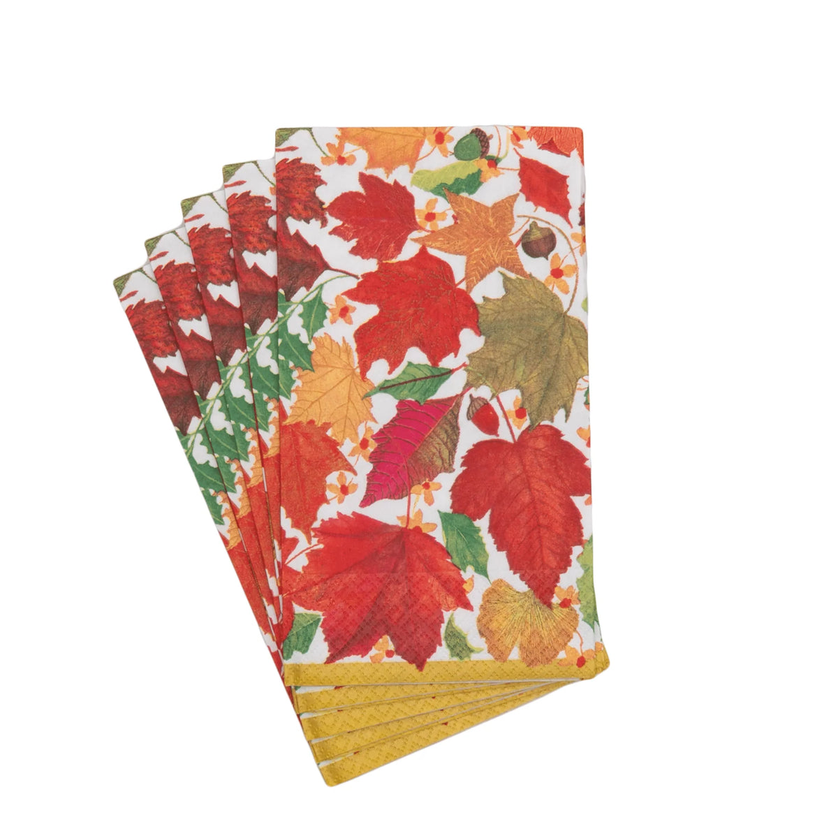 SWIRLING LEAVES WHITE GUEST TOWELS