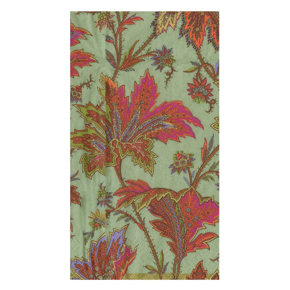 PAISLEY LEAVES SAGE GREEN GUEST TOWELS