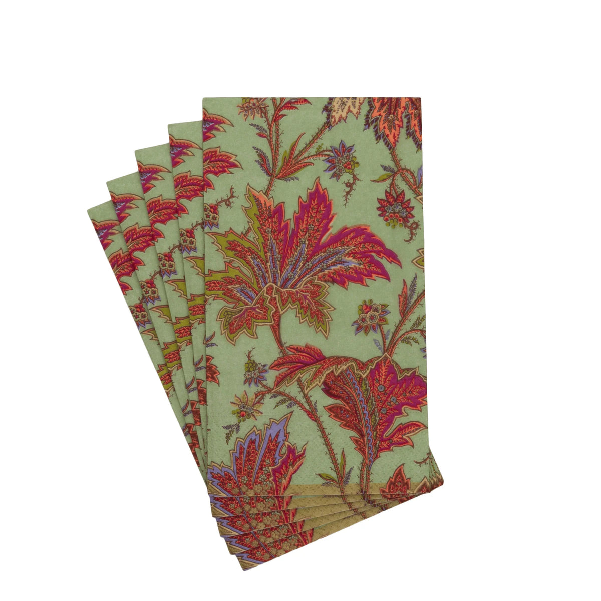 PAISLEY LEAVES SAGE GREEN GUEST TOWELS