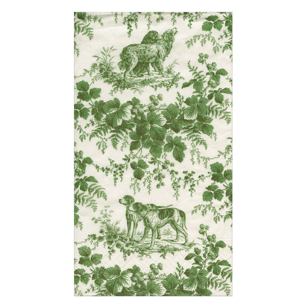 HUNTING TOILE EVERGREEN GUEST TOWELS